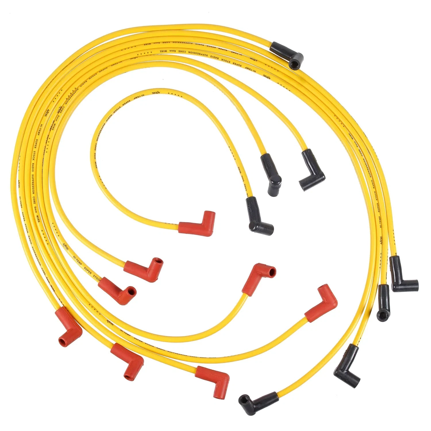 Spark Plug WireSet-Super Stock Graphite Core8mm-Chevy 5.0_5.7L 75-82-Yellow-4050